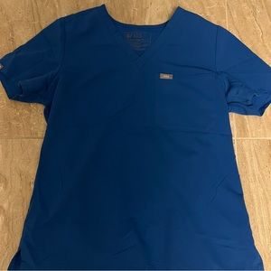 FIGS one pocket scrub top in royal blue